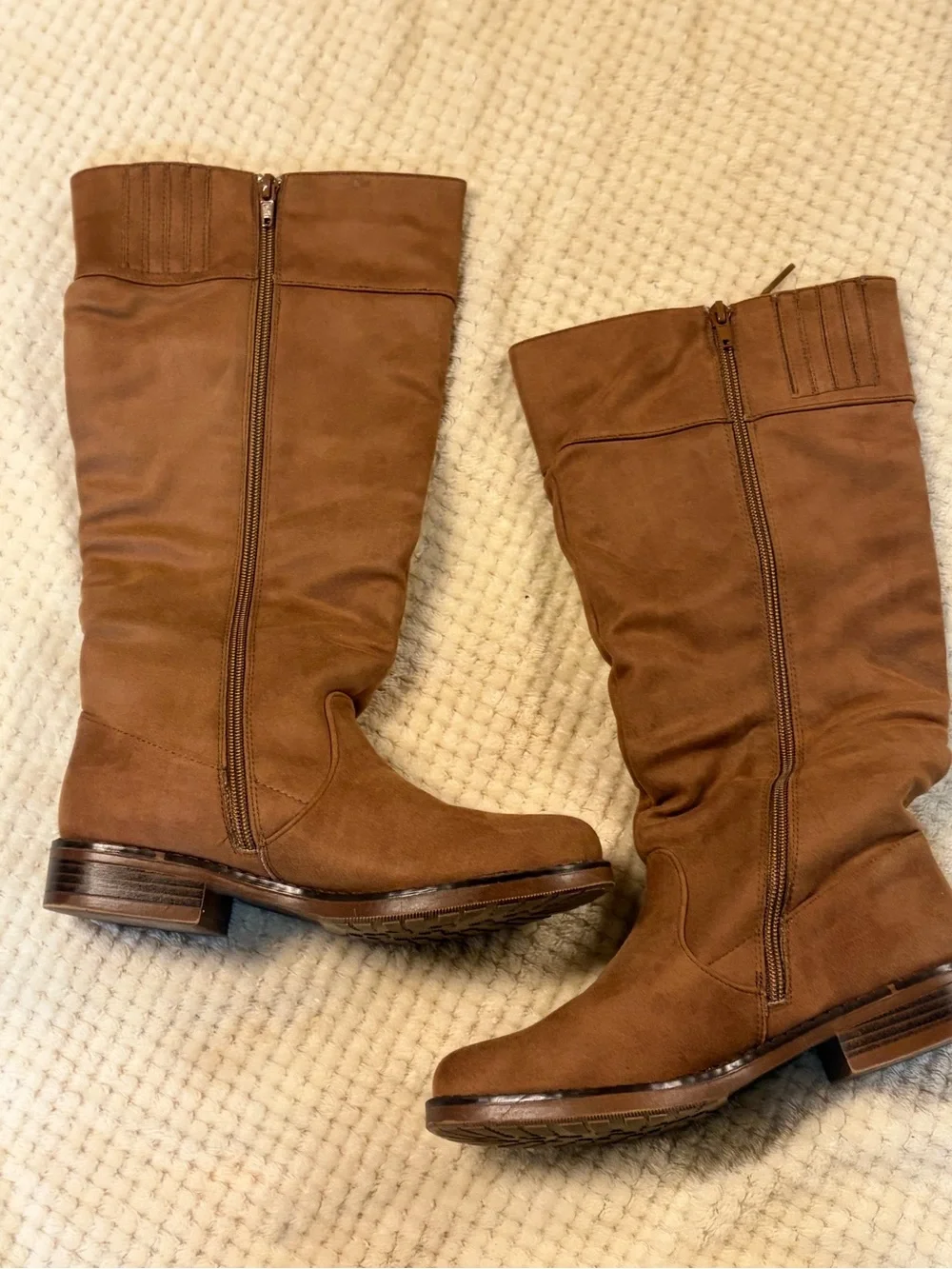 Kids Tall Lace-Back Riding Boots in Brown